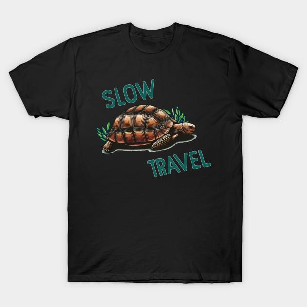 Slow travel tortoise T-Shirt by Sidewalk Studio